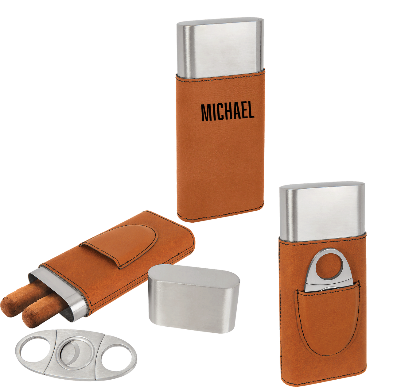 Personalized Cigar Case With Cutter