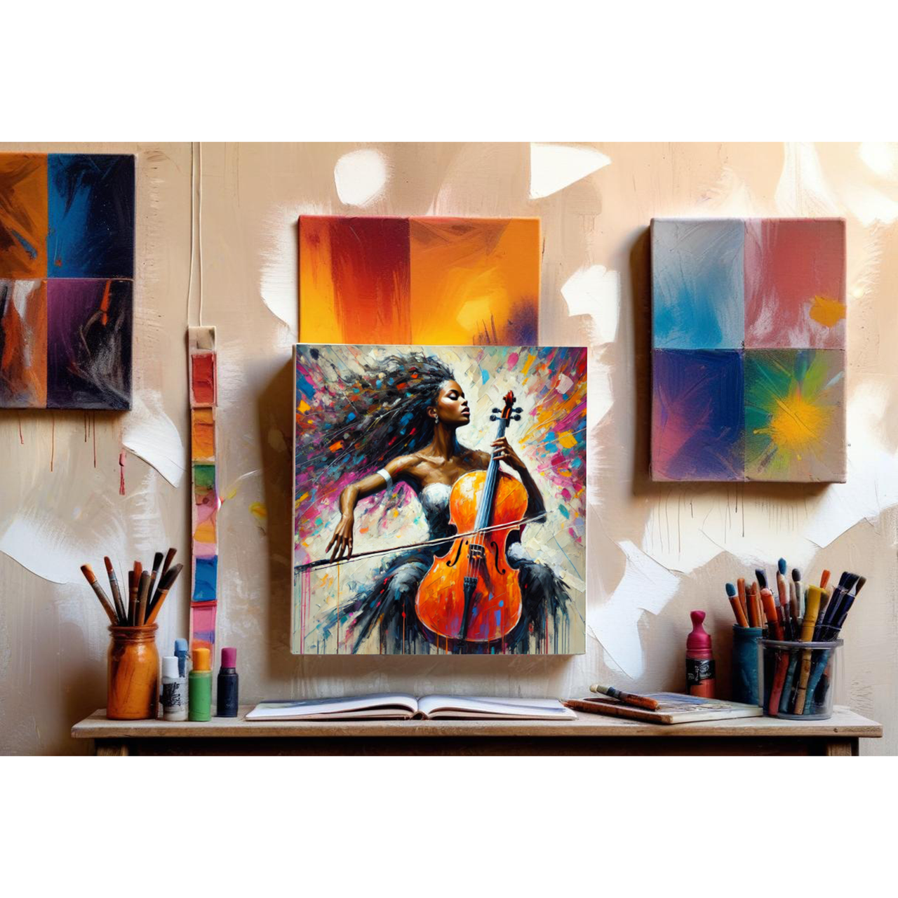 Soulful Strings - Canvas Wall Art (20x16)