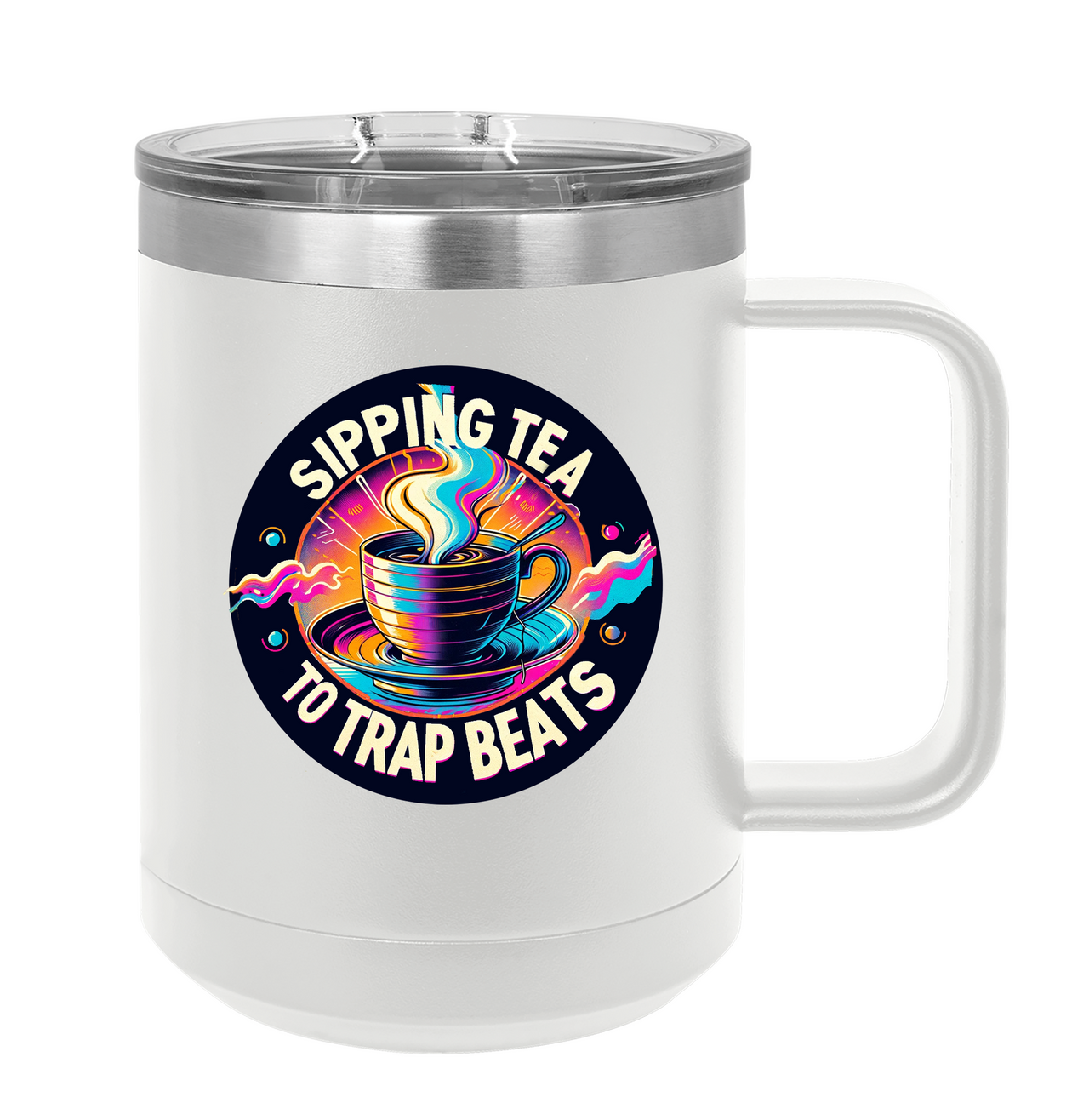 Sipping Tea To Trap Beats Travel Mug